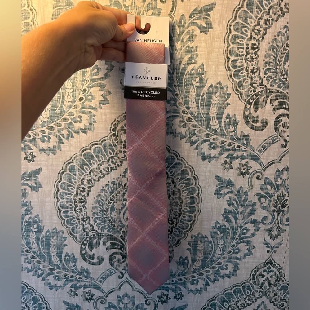 VAN HEUSEN Men's Neck Tie ~‎ Pale Pink ~ Performance ~ NEW Fashion MSRP $45. 029